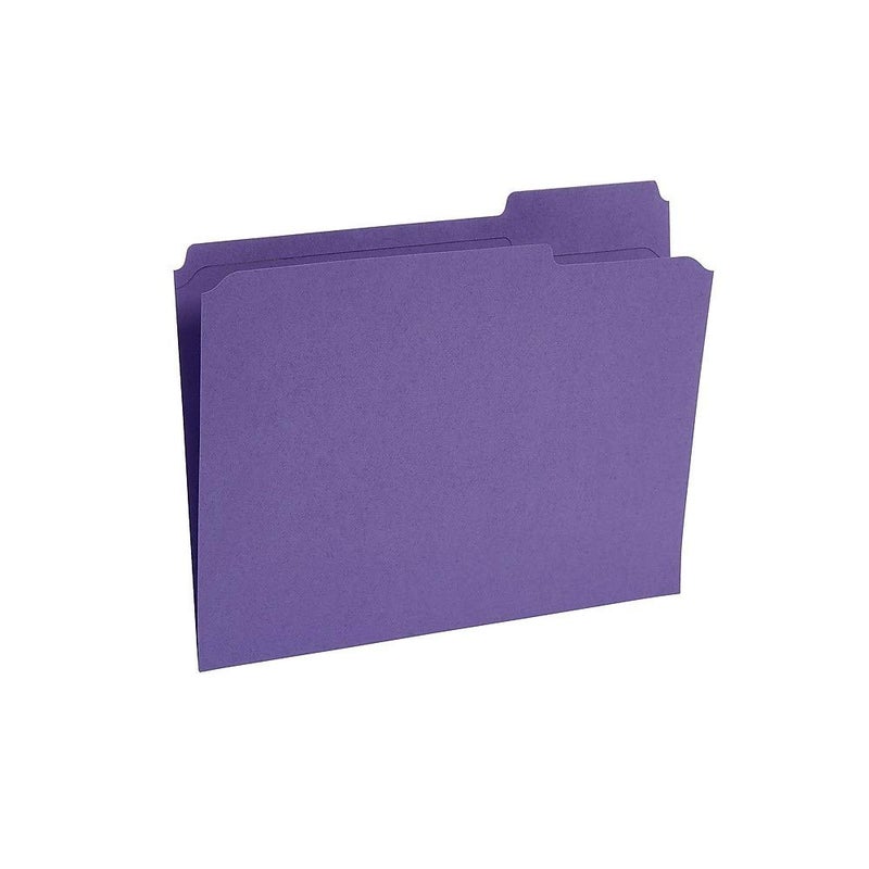 Staples 508945 File Folders Reinforced 3-Tab Letter Size Purple 100/Box (508945) - Image 3